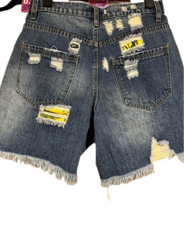 Easel Distressed Jean Shorts- Small