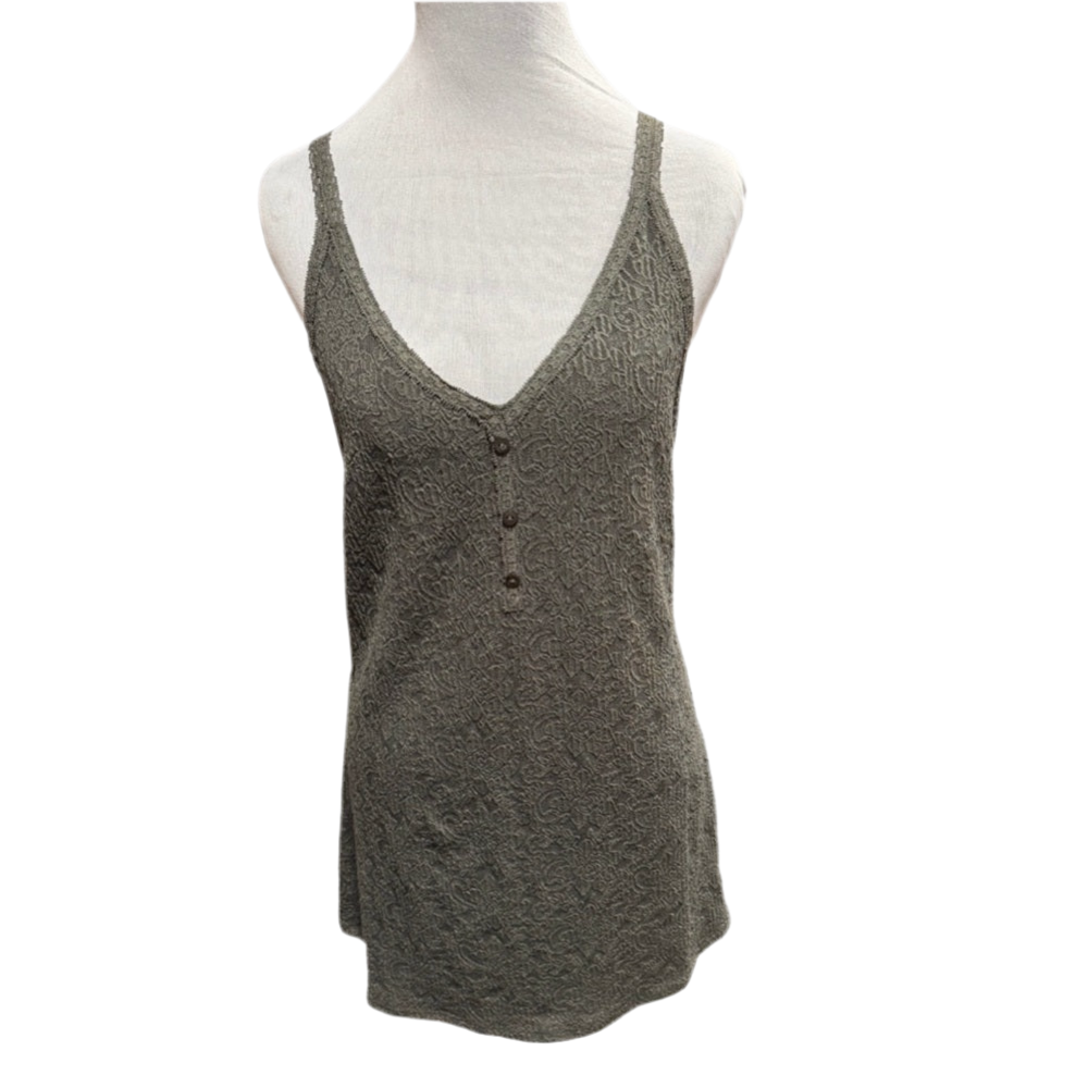 Olive Green Lace Tank Top
