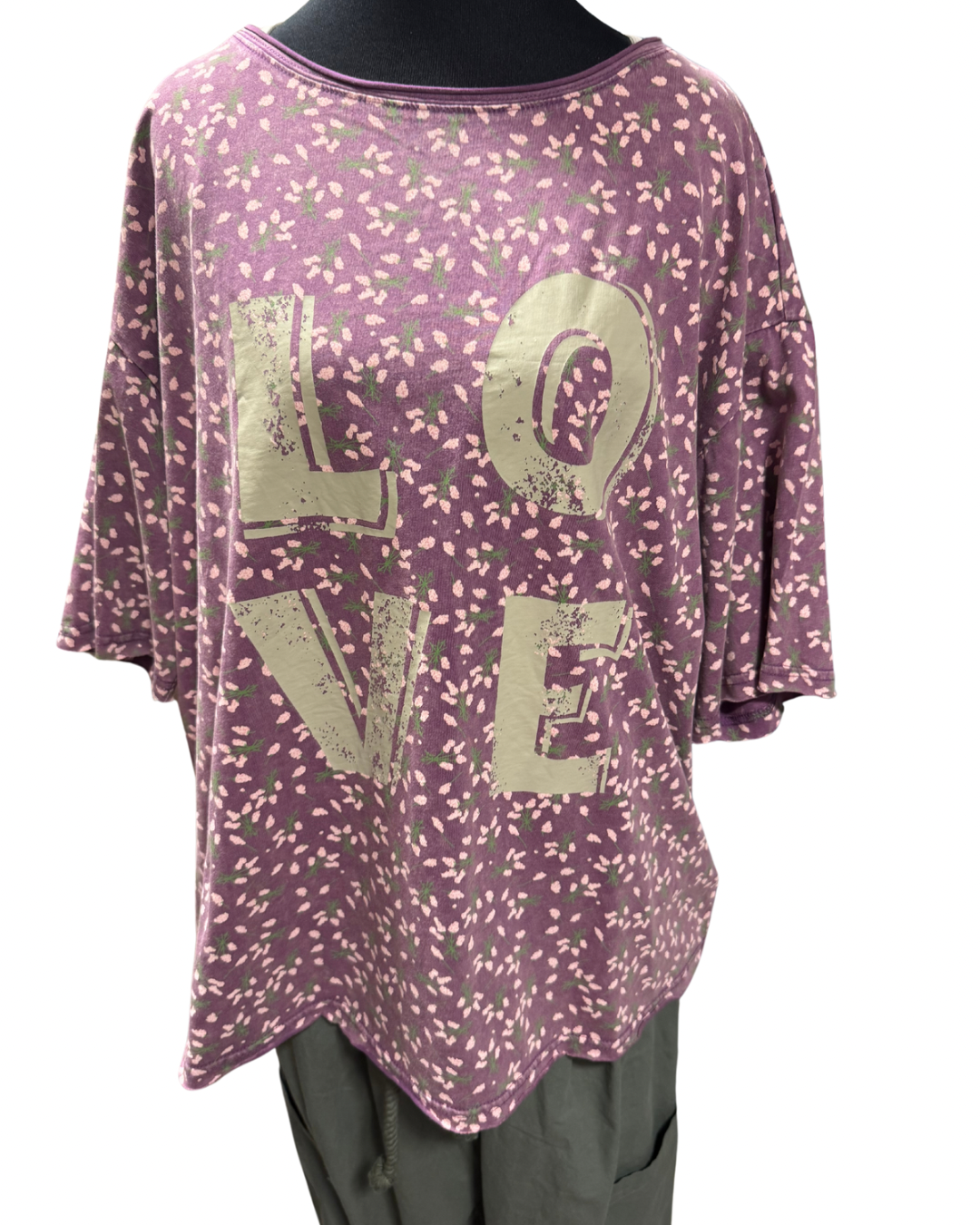 Purple Floral "Love" Tee