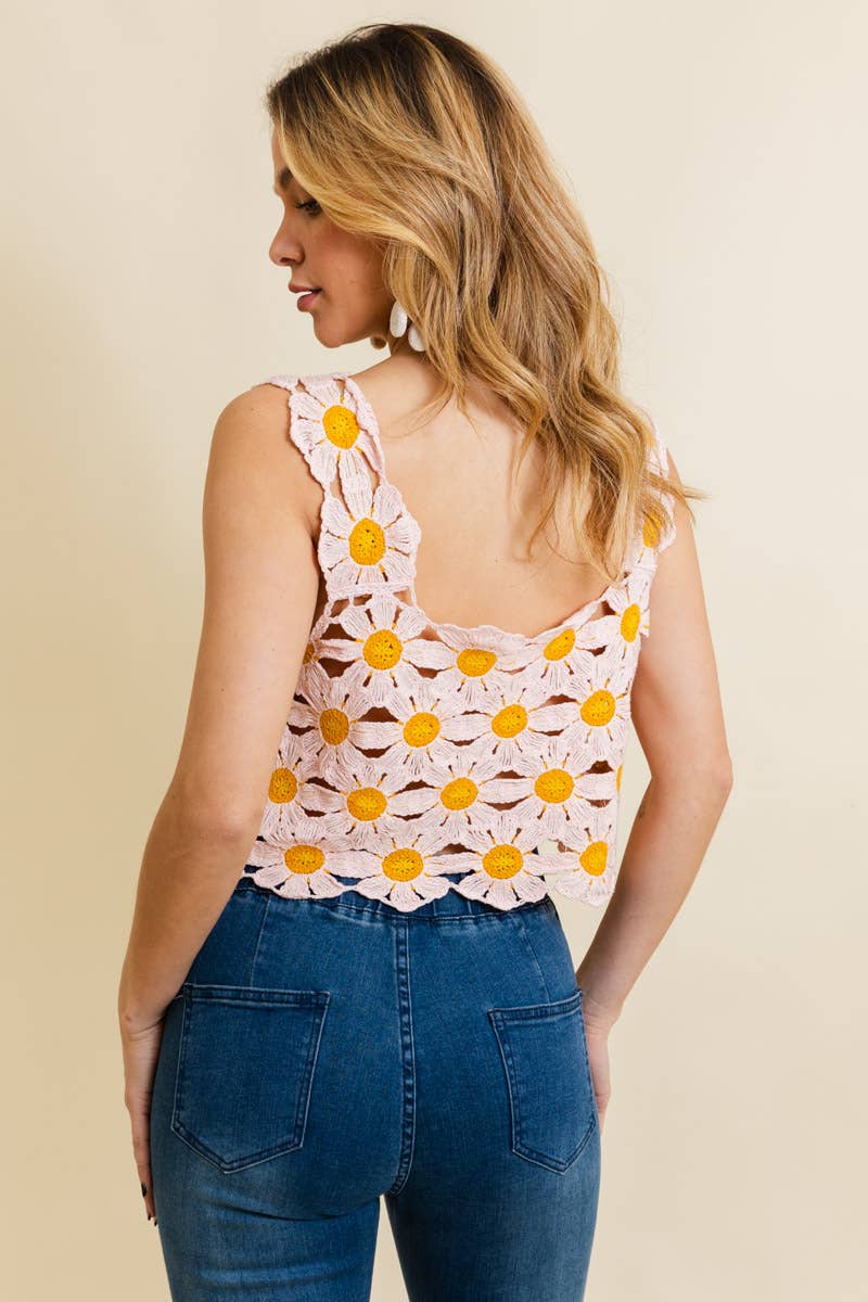 Cute Daisy Crochet Crop Top 🌼 - medium/large