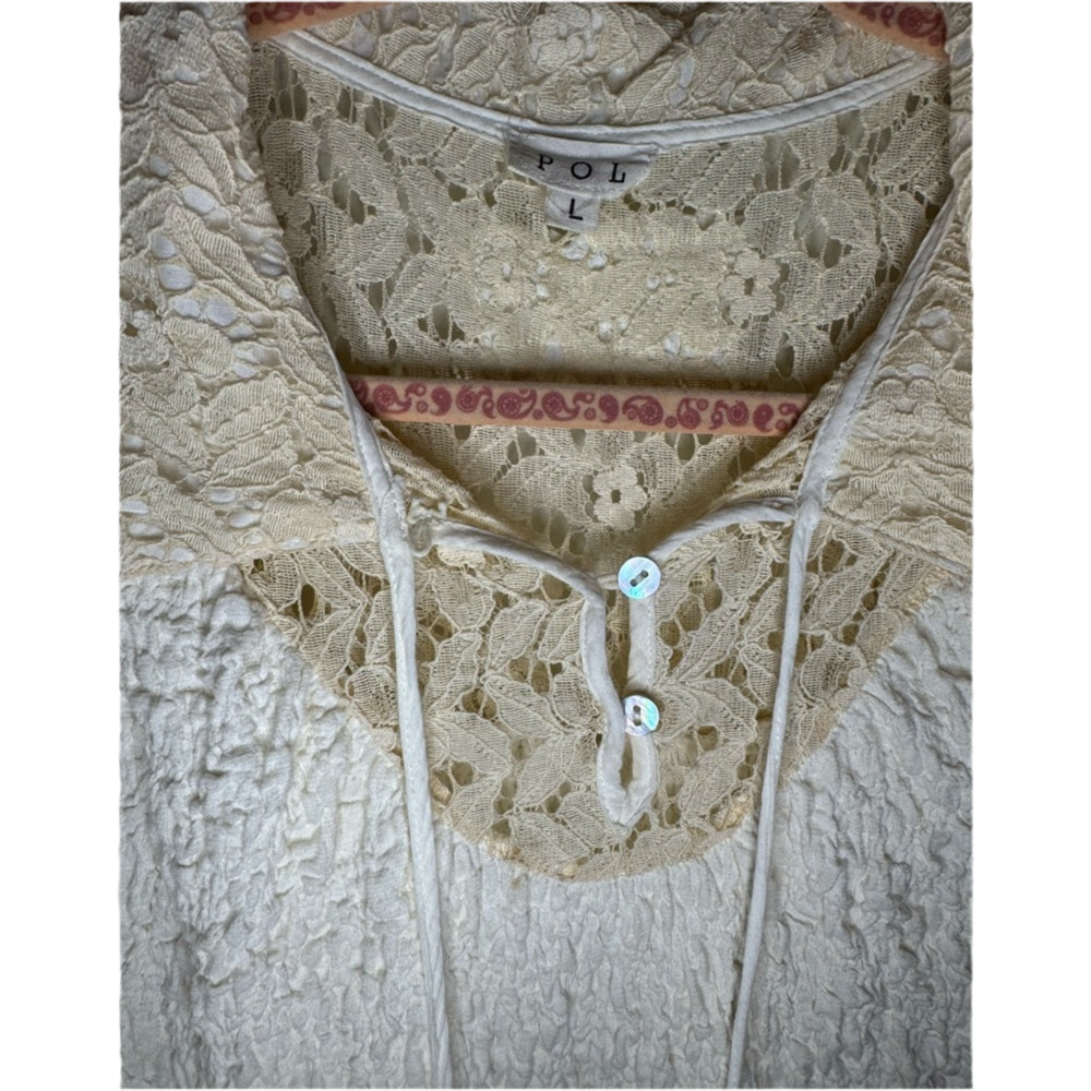 Ivory Lace Accent Blouse