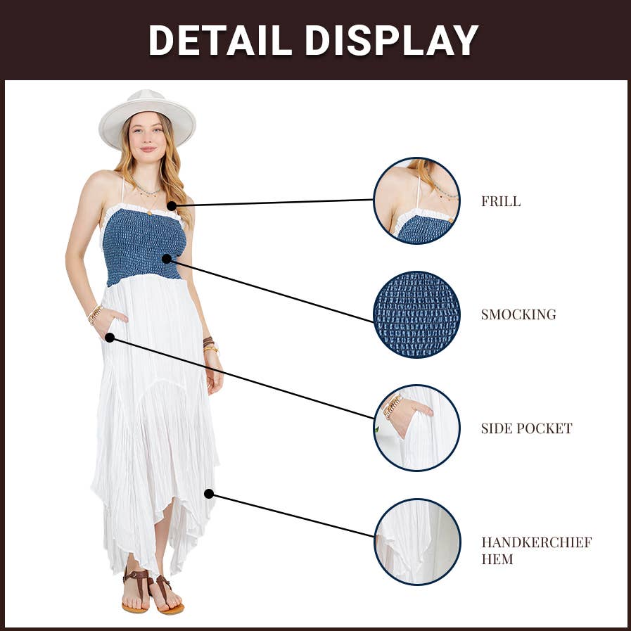 Handkerchief Hem Mid-Length Dress