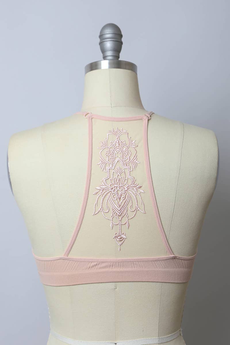 Tattoo Mesh Racerback Bralette - Multiple Colors