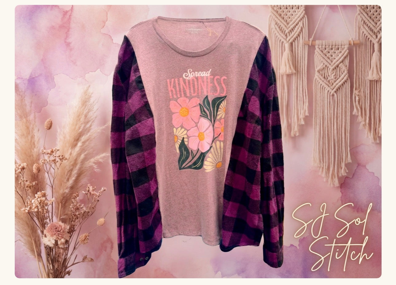 Kindness Upcycled Flannel Tee — SJ Original