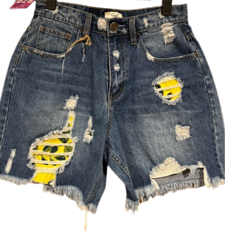 Easel Distressed Jean Shorts- Small