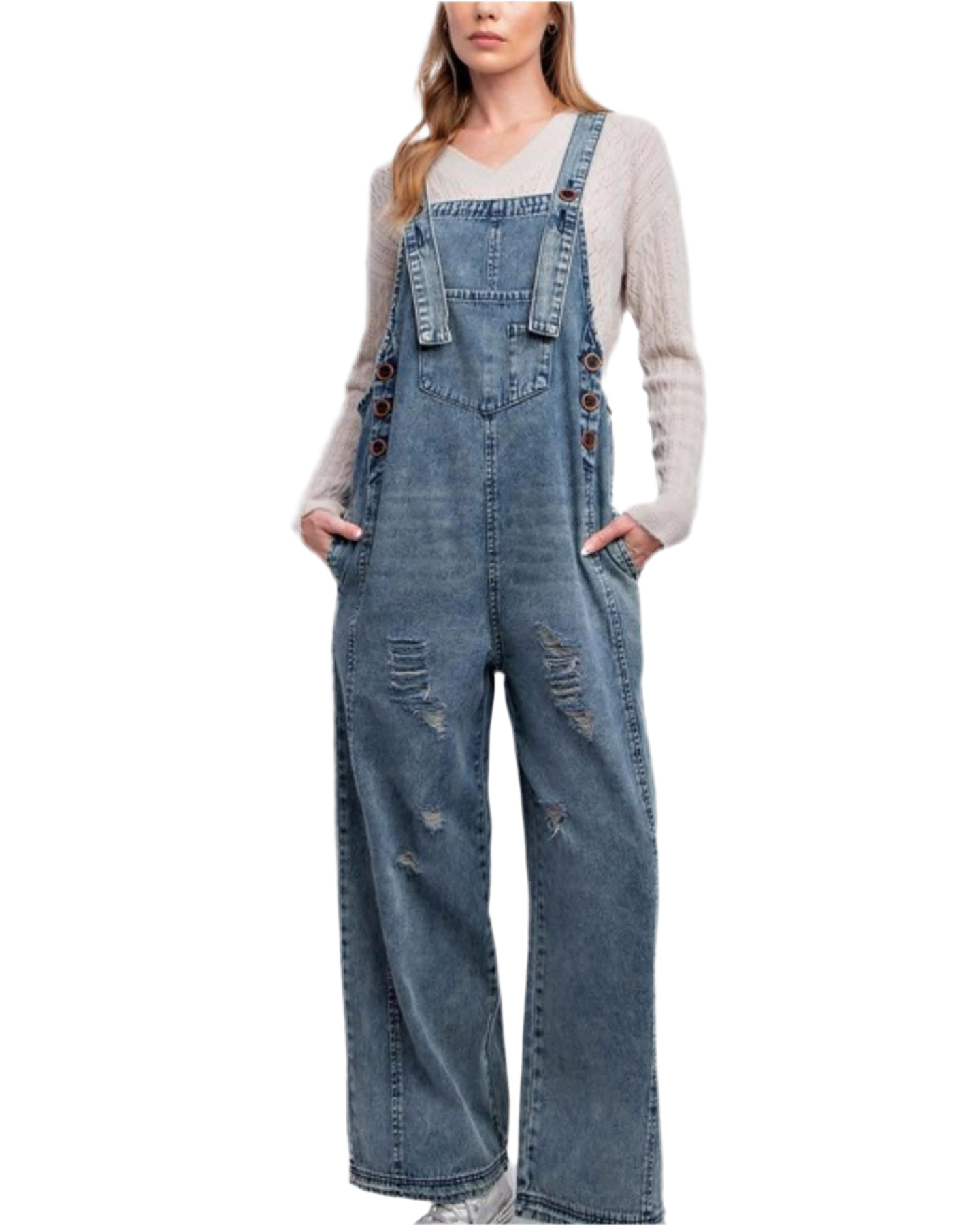 Multiple Colors Easel Cropped Oversized Overalls