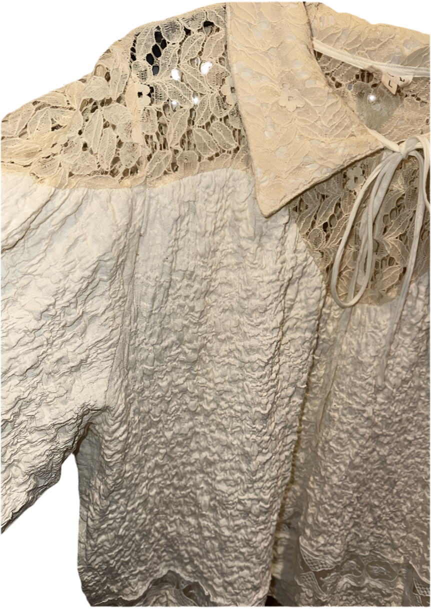 Ivory Lace Accent Blouse