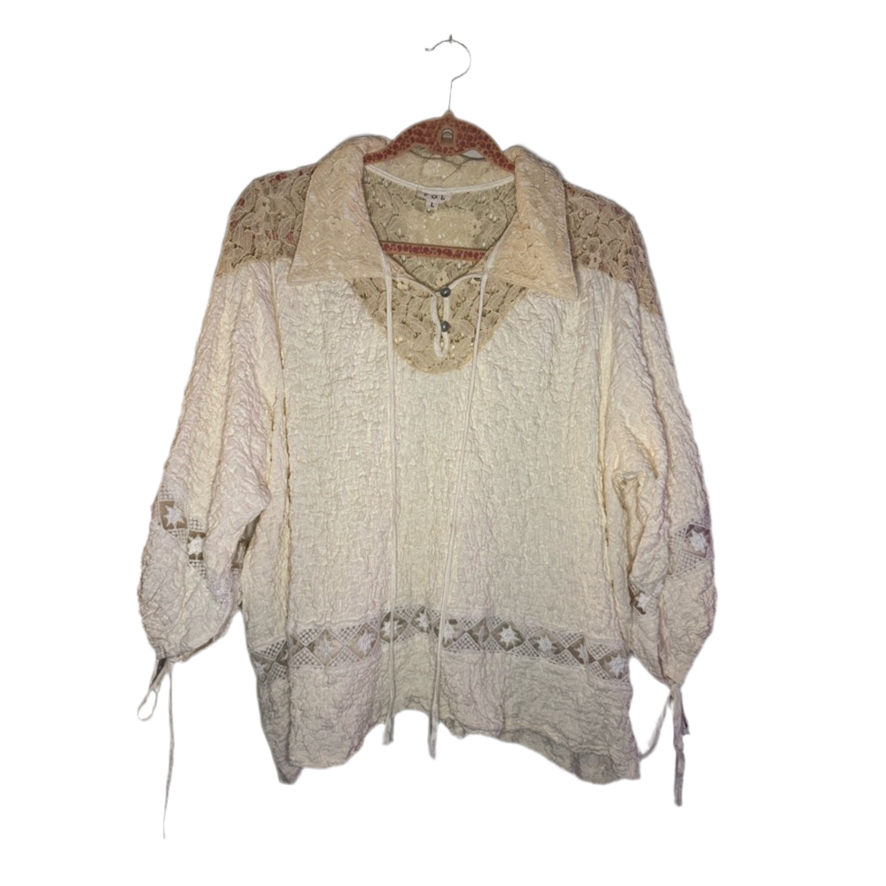 Ivory Lace Accent Blouse