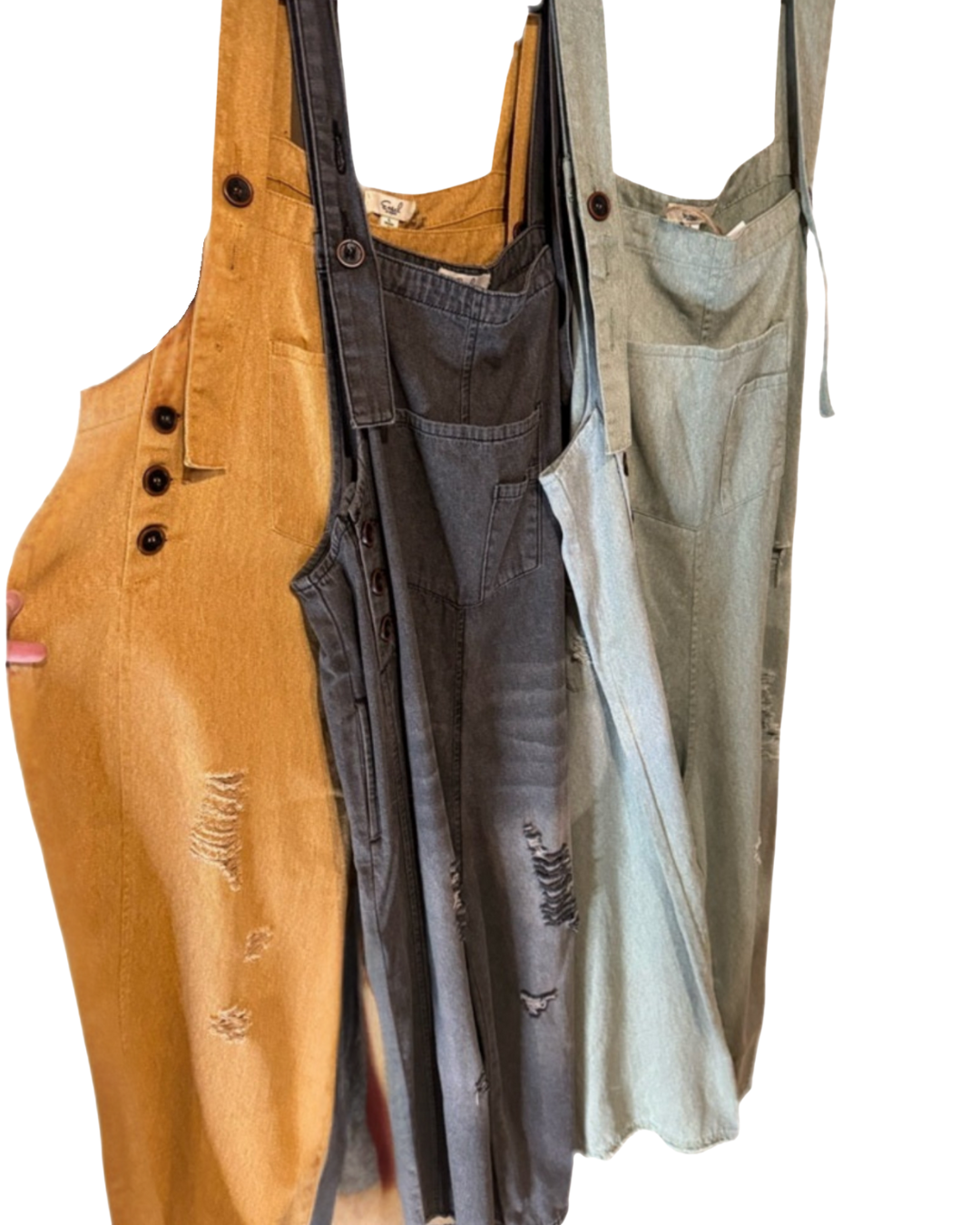 Multiple Colors Easel Cropped Oversized Overalls