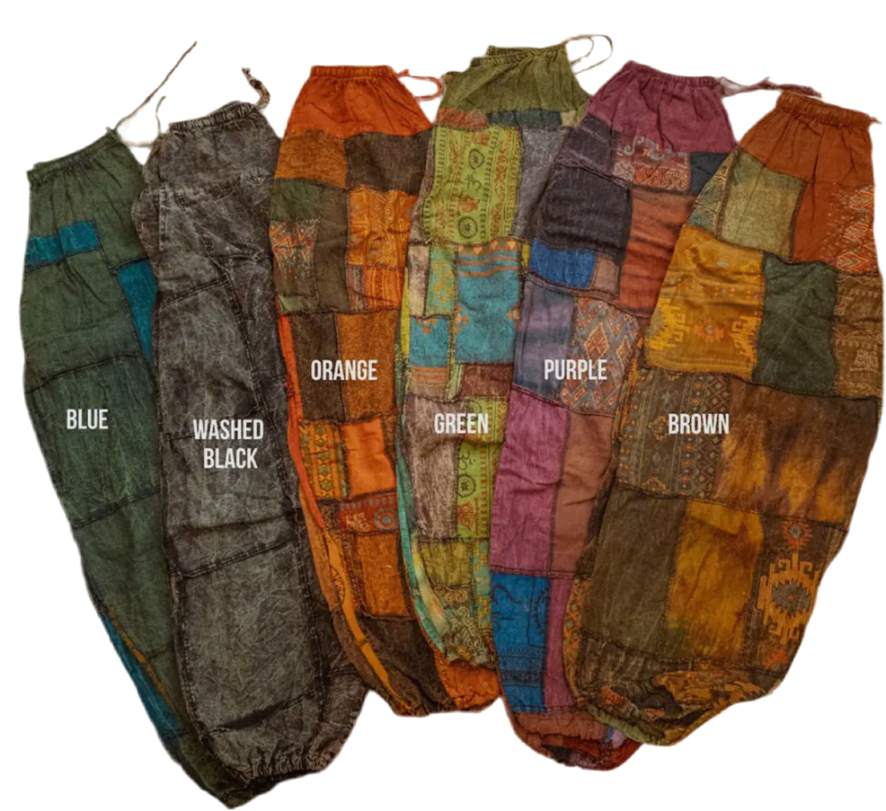 Boho Patch Joggers - Brown