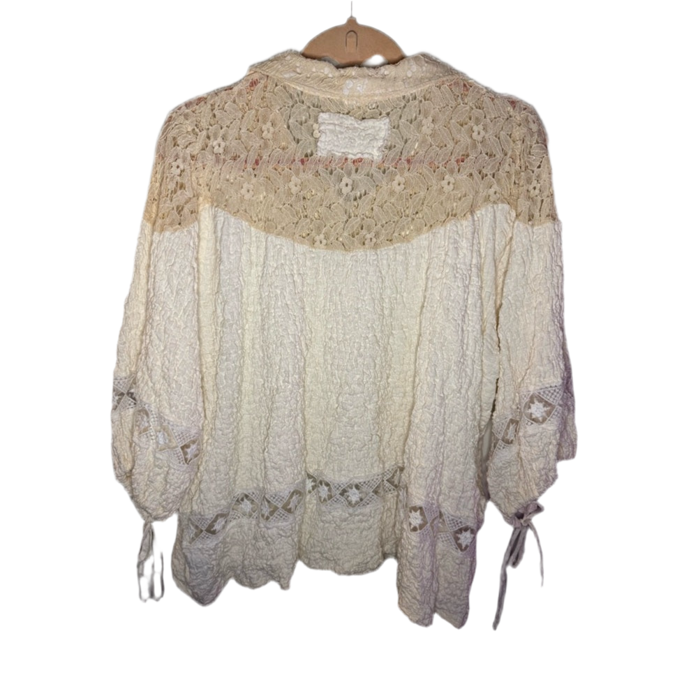 Ivory Lace Accent Blouse