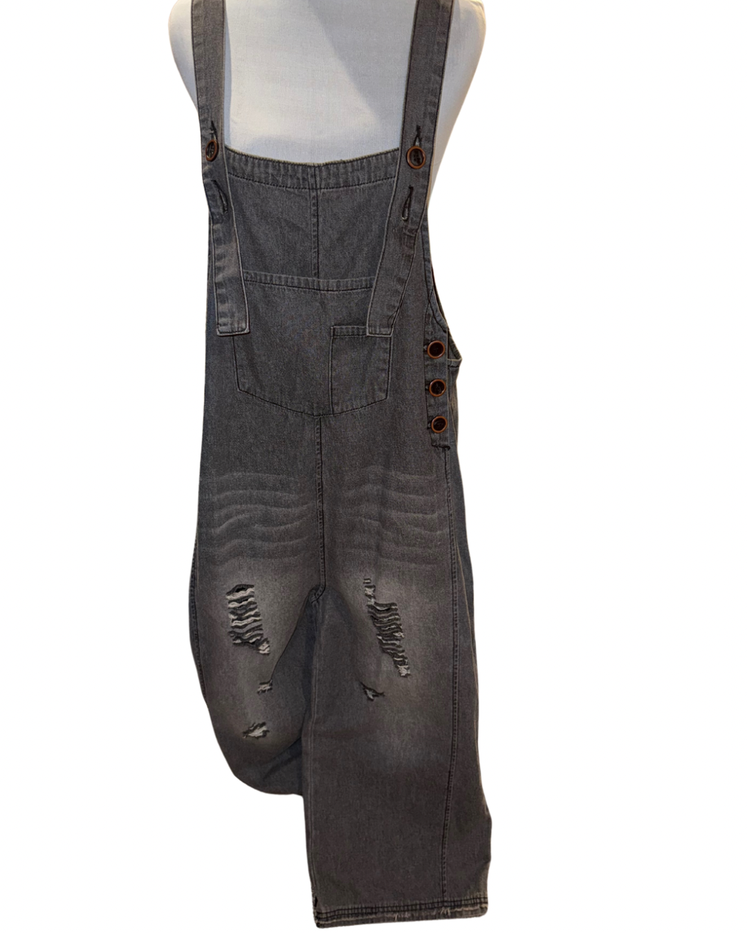 Multiple Colors Easel Cropped Oversized Overalls