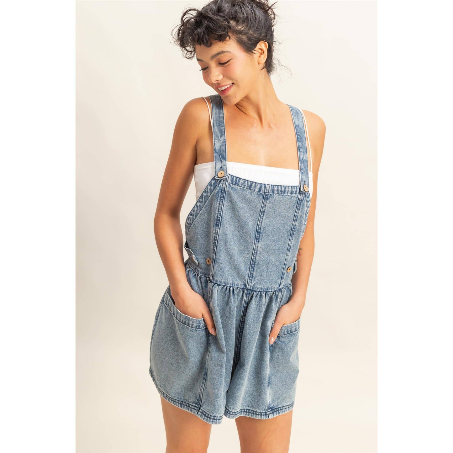 Overall Denim Romper