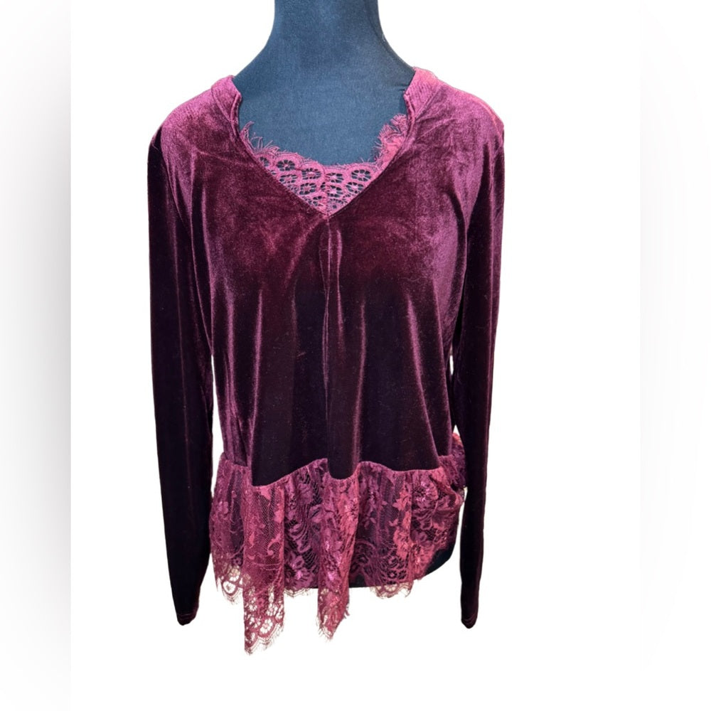 Elegant Velvet Lace Trim Blouse-Multiple Colors