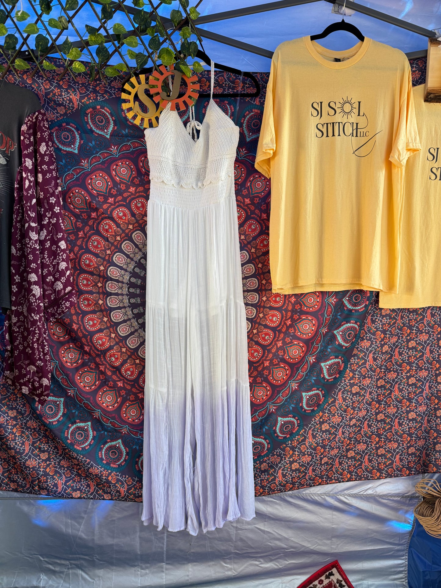 Halter Neck Crochet Wide Leg Jumpsuit (multiple colors)