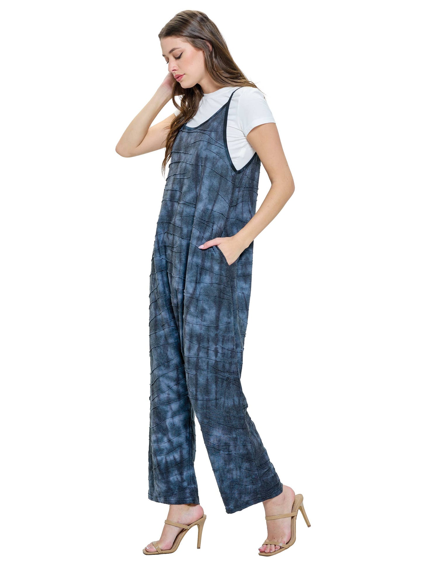 Jumpsuit Tie Dye Textured Fabric