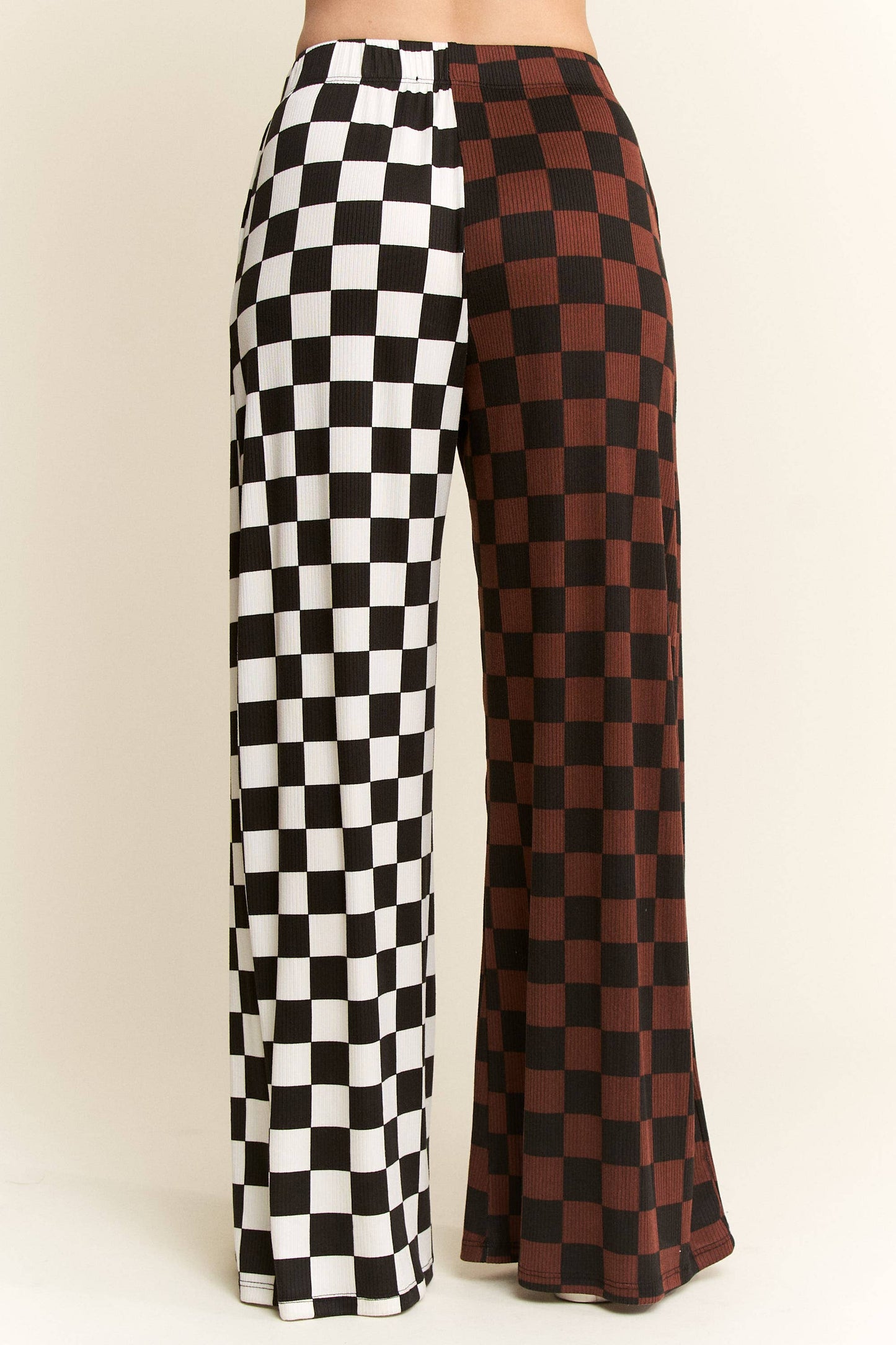 PLUS SIZE SPLIT DECISION CHECKERED PANTS