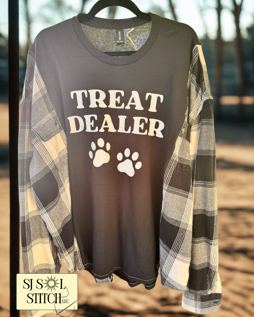 Treat Dealer Upcycled Flannel Tee — SJ Original (2 colors available)