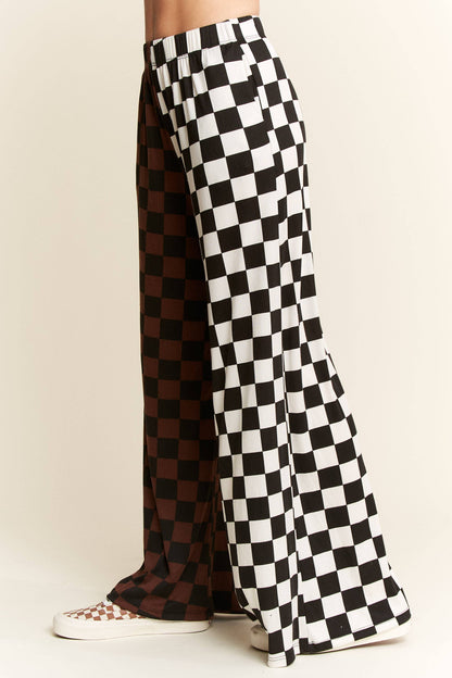 PLUS SIZE SPLIT DECISION CHECKERED PANTS