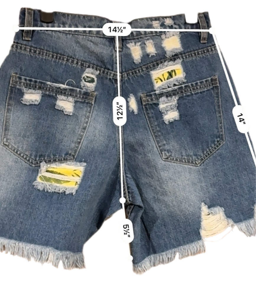 Easel Distressed Jean Shorts- Small