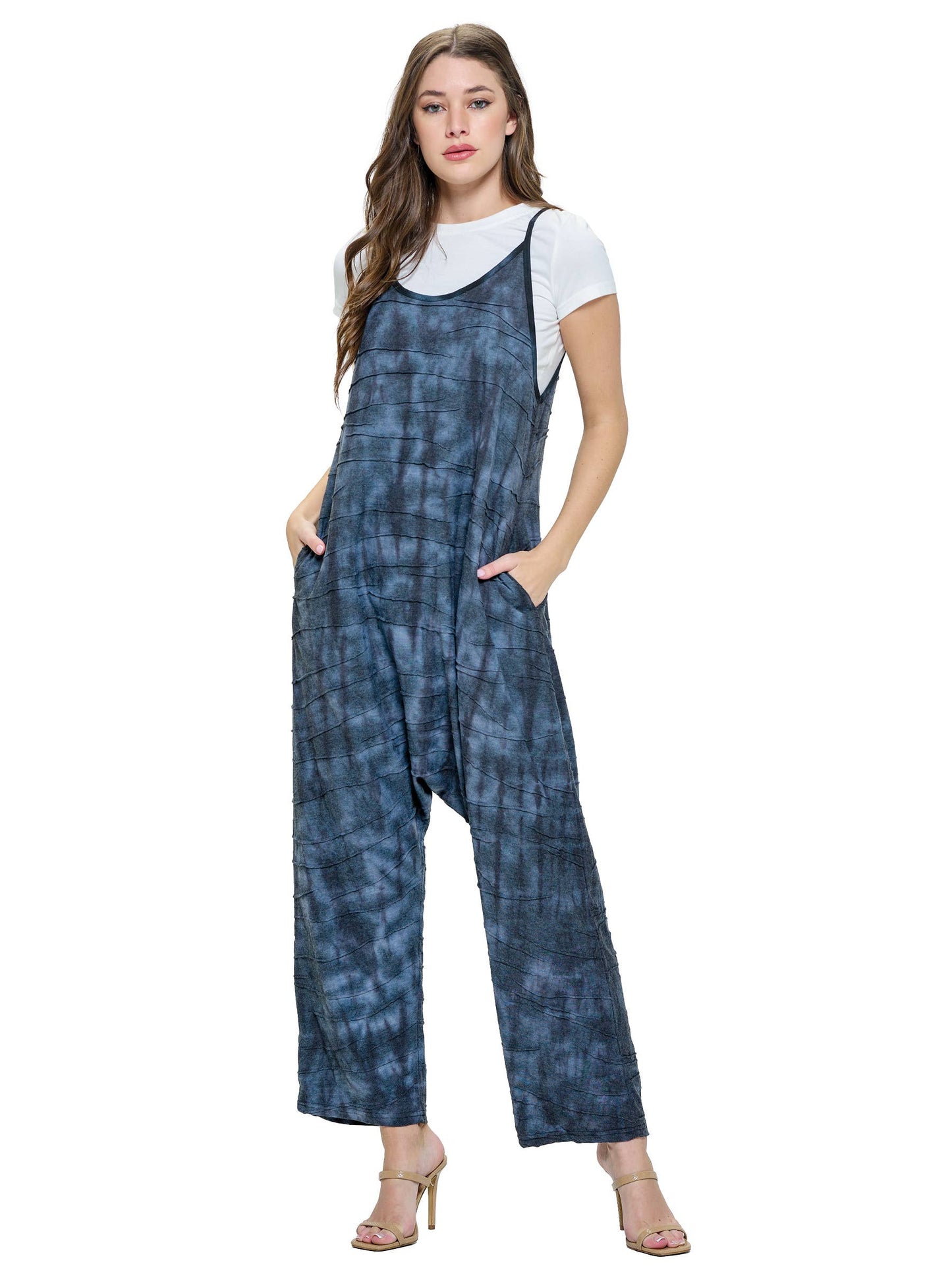 Jumpsuit Tie Dye Textured Fabric