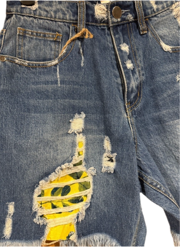 Easel Distressed Jean Shorts- Small