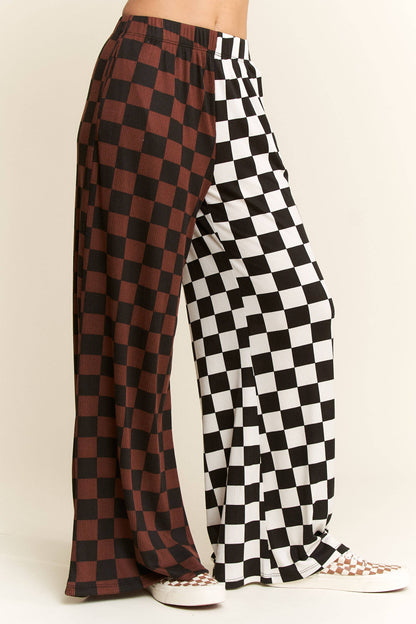 PLUS SIZE SPLIT DECISION CHECKERED PANTS