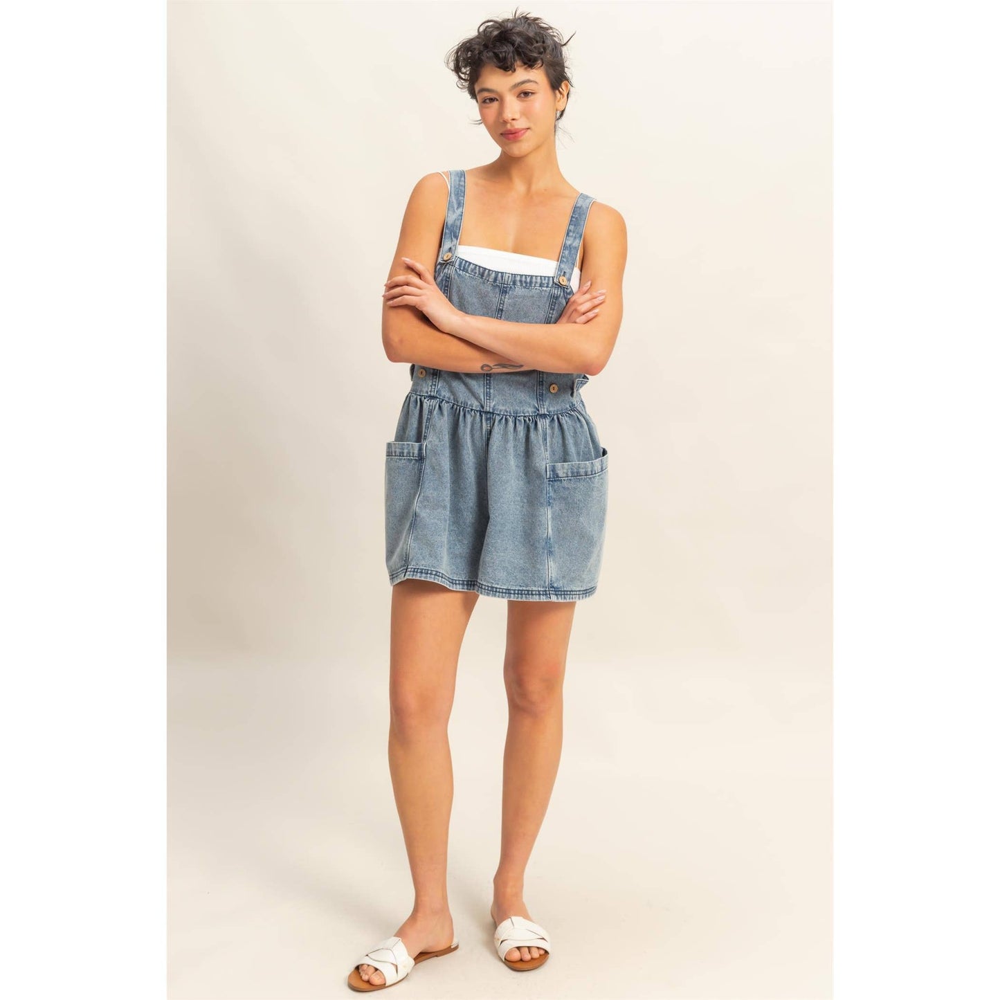 Overall Denim Romper