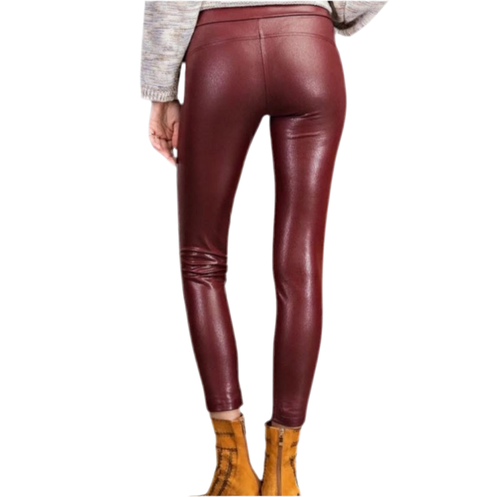Easel Burgundy Leather Pants Women's large