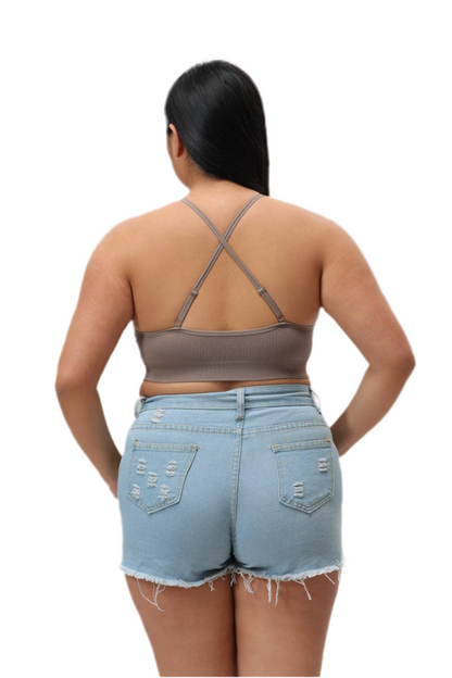 Crochet Lace High Neck Crop Top-Multiple Colors