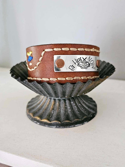 Be Here Now Leather Cuff Bracelet