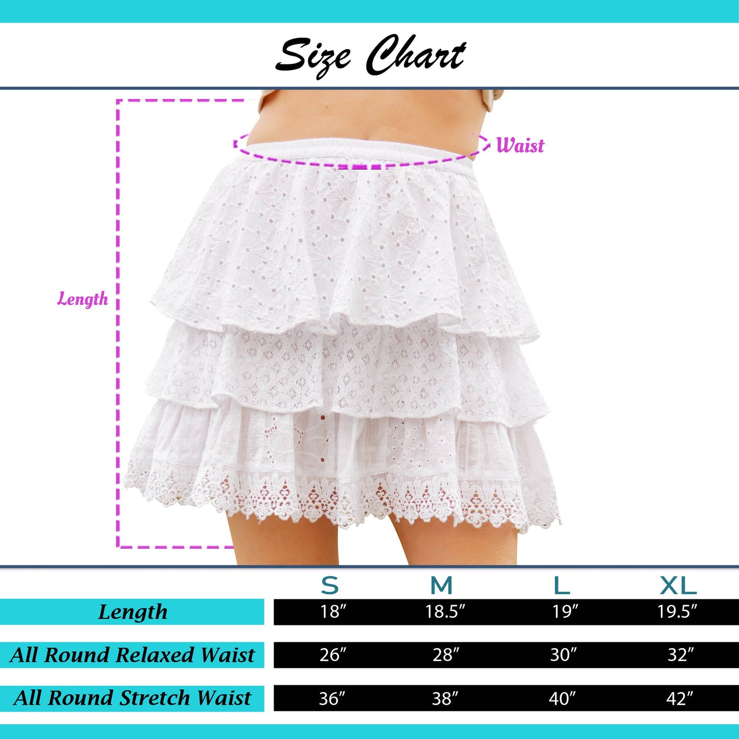 Mini Skirt Ruffle & Patch - Schiffli Embroidery - medium