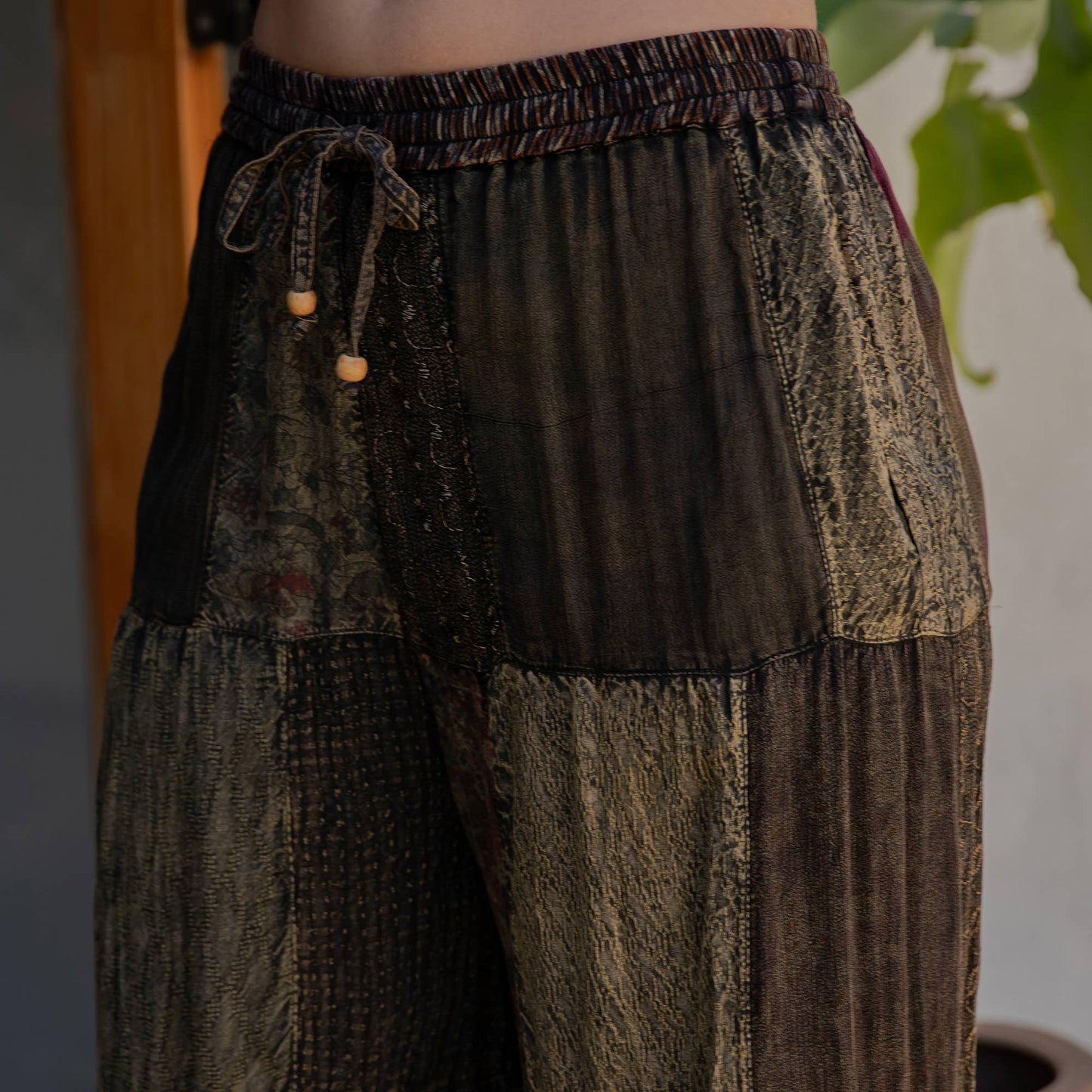 Patchwork Retro Revival Long Flared Pants (multiple options in regular size and plus)