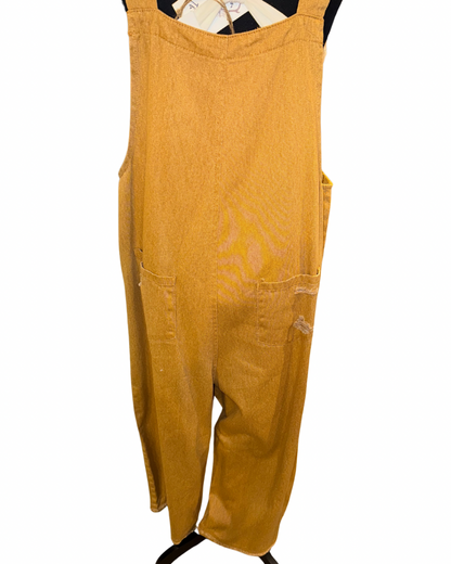 Multiple Colors Easel Cropped Oversized Overalls
