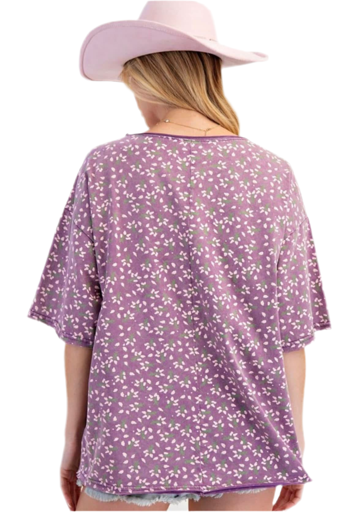 Purple Floral "Love" Tee