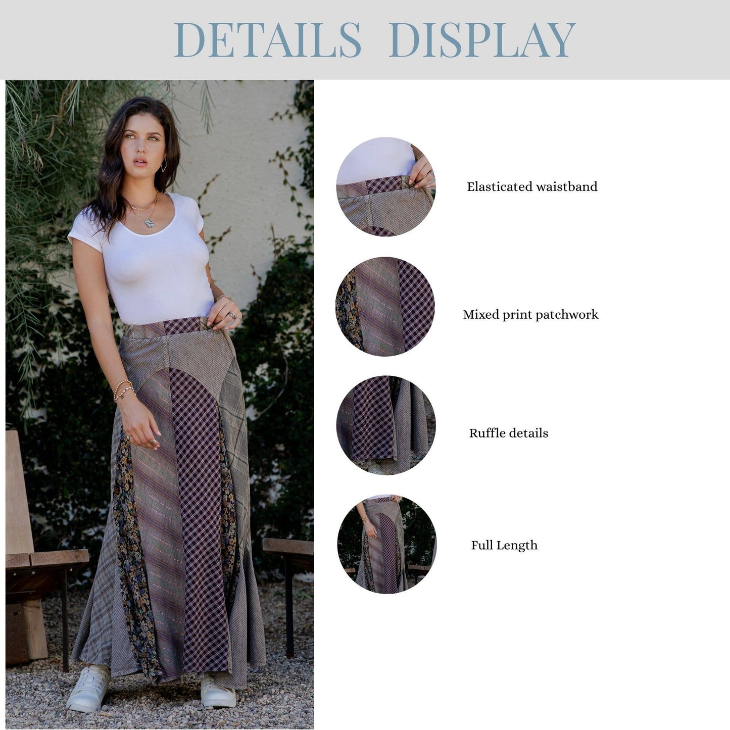 Boho Bias-Cut Prairie Maxi Skirt
