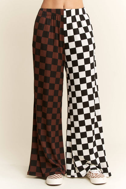 PLUS SIZE SPLIT DECISION CHECKERED PANTS