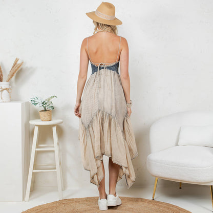 Handkerchief Hem Mid-Length Dress