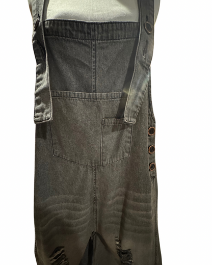 Multiple Colors Easel Cropped Oversized Overalls