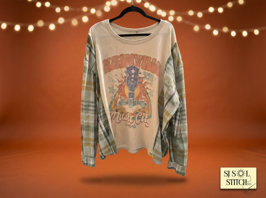 Nashville Upcycled Flannel Tee — SJ Original