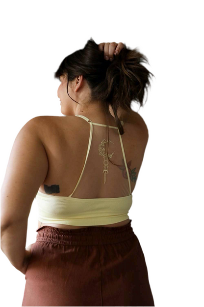 Tattoo Mesh Racerback Bralette - Multiple Colors