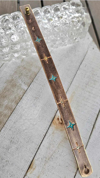 Thin Pop of Color Leather Cuff Bracelet