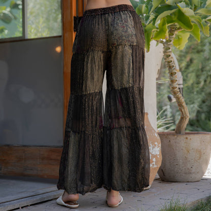 Patchwork Retro Revival Long Flared Pants (multiple options in regular size and plus)