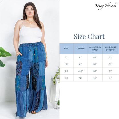 Retro Revival Long Flared Patchwork Pants (2 options)