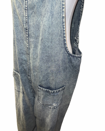 Multiple Colors Easel Cropped Oversized Overalls