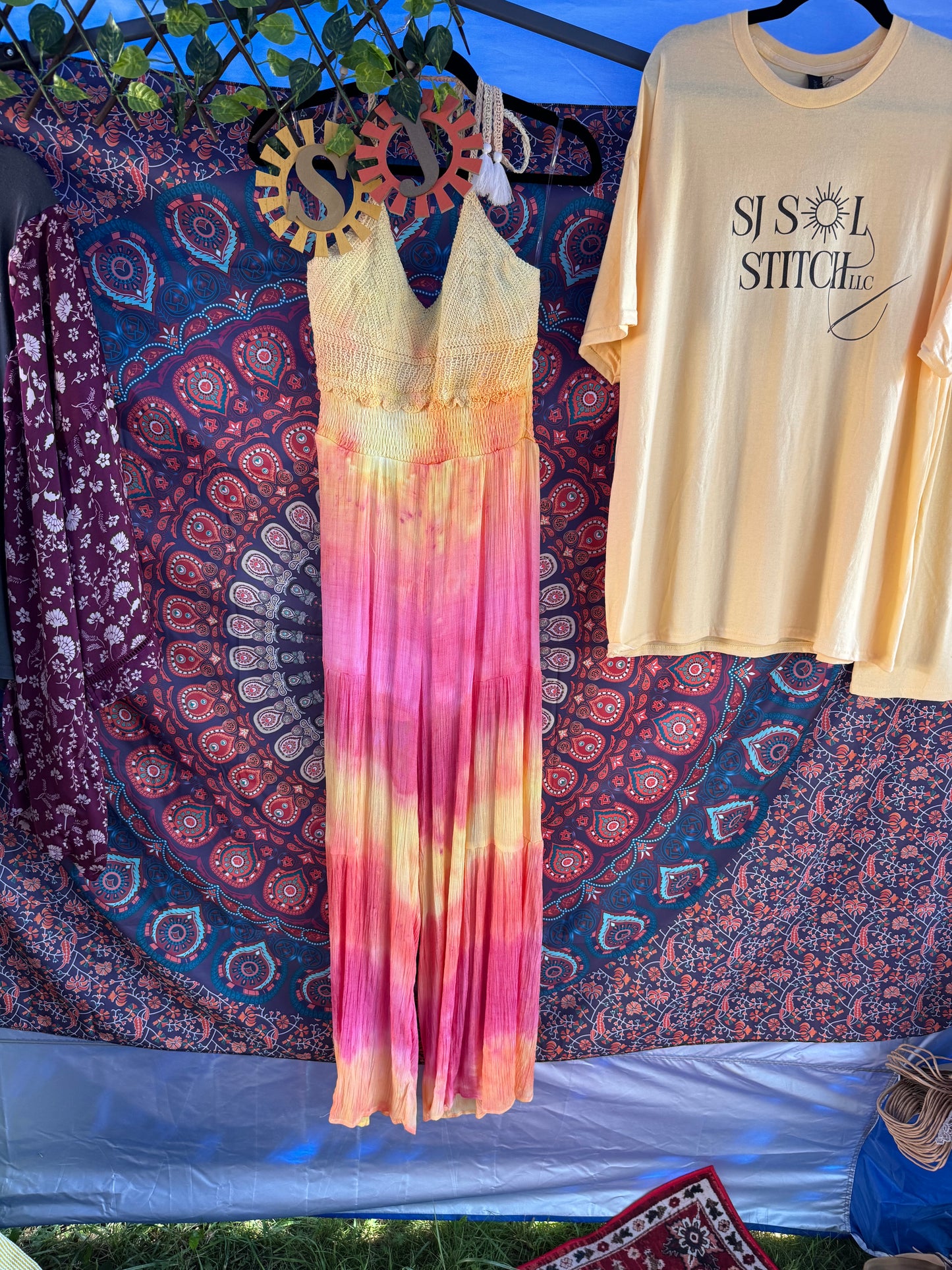 Halter Neck Crochet Wide Leg Jumpsuit (multiple colors)