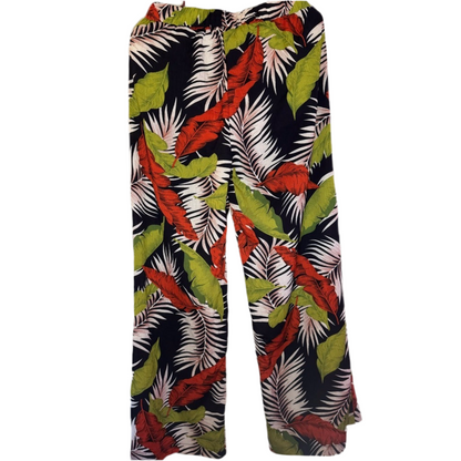 Tropical Leaf Print Pants