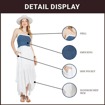 Handkerchief Hem Mid-Length Dress