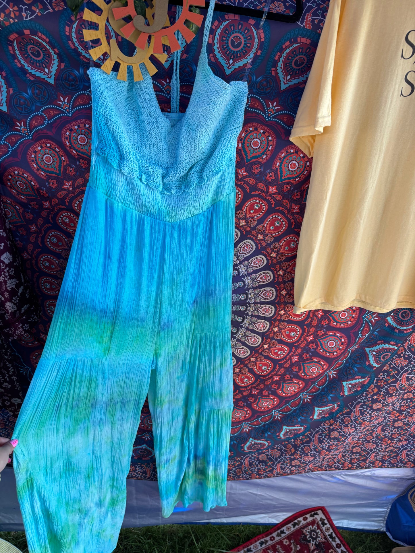 Halter Neck Crochet Wide Leg Jumpsuit (multiple colors)
