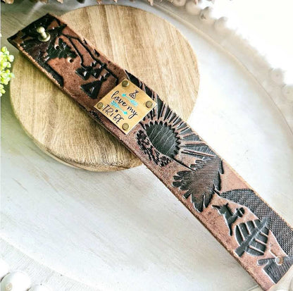 I Love my Tribe Leather Cuff Bracelet